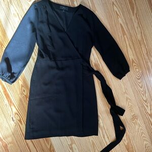 Jcrew black wrap dress
